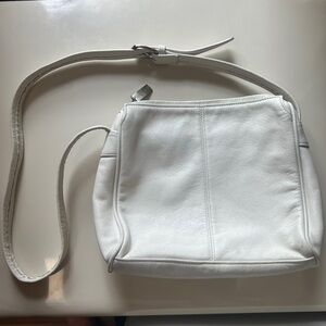 Tignanello White Leather Crossbody Bag